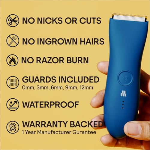 MERIDIAN The Trimmer Original - Body Hair Trimmer for Men, Electric Shaver for Pubic Hair, Chest, Legs & Bikini, Waterproof & Rechargeable, Ocean - Image 3