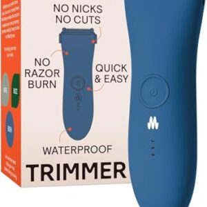 MERIDIAN The Trimmer Original – Body Hair Trimmer for Men, Electric Shaver for Pubic Hair, Chest, Legs & Bikini, Waterproof & Rechargeable, Ocean