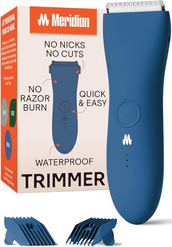 MERIDIAN The Trimmer Original - Body Hair Trimmer for Men, Electric Shaver for Pubic Hair, Chest, Legs & Bikini, Waterproof & Rechargeable, Ocean - Image 2