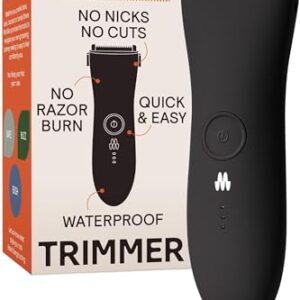 MERIDIAN The Trimmer Original – Body Hair Trimmer for Men, Electric Shaver for Pubic Hair, Chest, Legs & Bikini, Waterproof & Rechargeable, Onyx