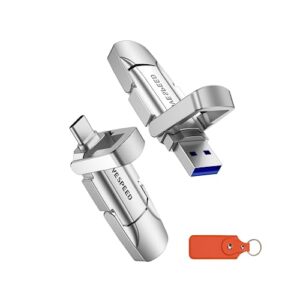 MOVE SPEED 1TB Solid State Flash Drive 570MB/s High Speed Type C + USB 3.2 Drive Dual Port, Thumb Drive Compatible with iPhone 15, 16 Series/Android Phone/MacBook/Audio/Smart TV