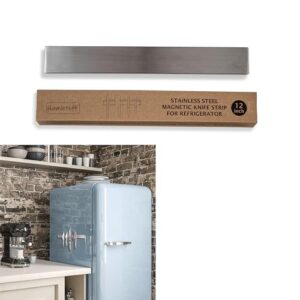 Magnetic Knife Holder for Refrigerator – 12 Inch Professional Double Sided Magnetic Knife Strip for Fridge – Stainless Steel Magnetic Knife Holder for Wall Self Adhesive
