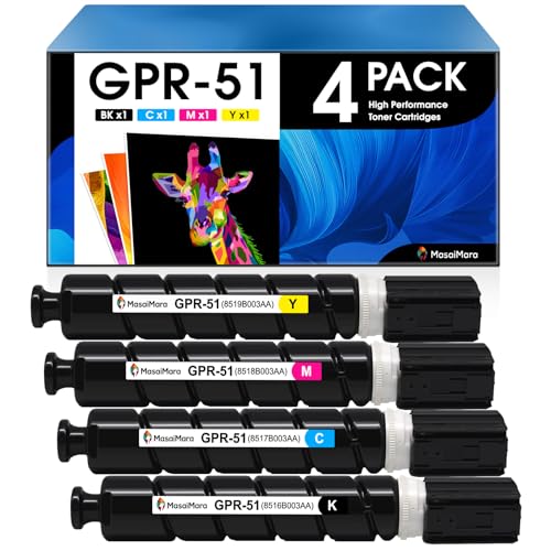 MasaiMara GPR-51 GPR51 Compatible Toner Cartridge Replacement for Canon C250 C250iF C255iF C350 C350iF C350P C355iF Printer (8516B003 8517B003 8518B003 8519B003, BCMY Color 4 Pack) - Image 2