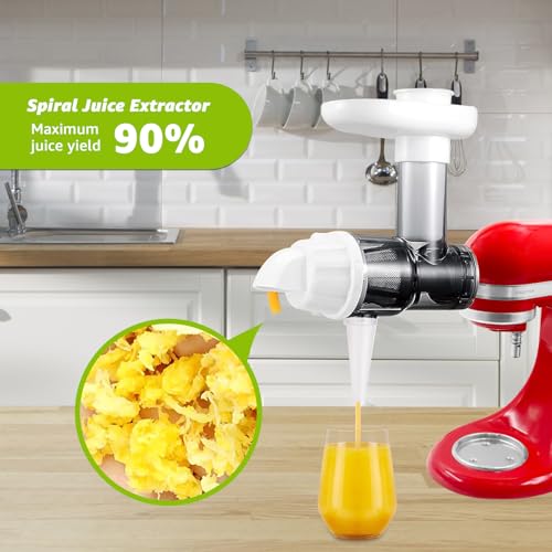 Masticating Juicer Attachment for Kitchen aid Stand Mixers, Masticating Juicer Accessories,Slow Juicer Attachment for All Models Kitchenaid Juicer Mixers and Cuisinart (White) - Image 5