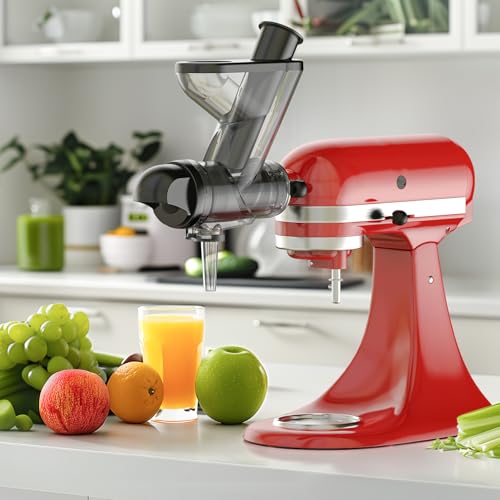 Masticating Juicer Attachment for KitchenAid Stand Mixer - Cold Press Dual Feed Chute Accessory, Slow Juicing Parts for Fruits & Vegetables - Image 3