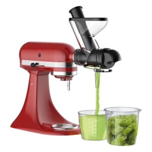 Masticating Juicer Attachment for KitchenAid Stand Mixer – Cold Press Dual Feed Chute Accessory, Slow Juicing Parts for Fruits & Vegetables