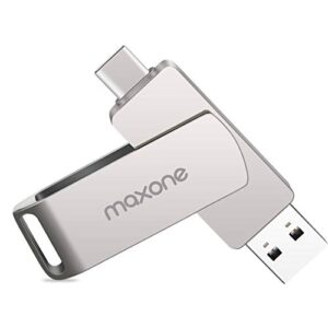 Maxone 128GB Flash Drive USB Type C Both 3.1 Tech – 2 in 1 Dual Drive Memory Stick High Speed OTG Compatible for Android Smartphone Computer, Mac Book, Chromebook