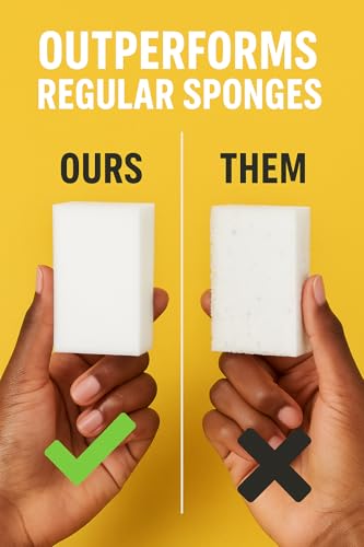Melamine Sponge, 50 Pack Melamine Foam, Magic Sponge Eraser Sheets in Bulk,Chemical-Free Foam Cleaner,Bathroom Oven Shower Glass Dishes Stove Kitchen Sinks Bathtub Wall Tile Baseboard Shoe Cleaner - Image 4