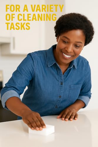 Melamine Sponge, 50 Pack Melamine Foam, Magic Sponge Eraser Sheets in Bulk,Chemical-Free Foam Cleaner,Bathroom Oven Shower Glass Dishes Stove Kitchen Sinks Bathtub Wall Tile Baseboard Shoe Cleaner - Image 6