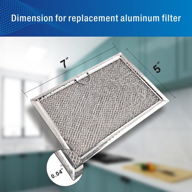 Microwave Filter,Filters for Kitchen Oven,Microwave Aluminum Grease Filter Replacement Fit for GE Model WB06X10608 Size Is 7"x 5" Inches,Two Pack MAF-01 - Image 3