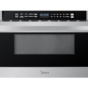 Midea MM12S2ASZ Oven 1000W, 1.2 Cu.ft Drawer, 24” Built-in Microwave, Stainless Steel, Child Safety Lock, One-Touch, Auto-Menus