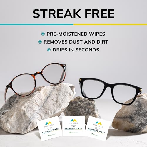Mindful Design Lens Cleaning Wipes for Eyeglasses, 210ct - Individually Wrapped, Eye Glass Cleaning, Lens Wipes for Glasses/Sunglasses, Packaging May Vary - Image 5