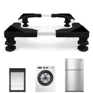 Mini Fridge Stand Adjustable Universal Base with 4 Strong Feet Washer Dryer Pedestal for Small Refrigerator, Portable Compact Washer or Dryer, Black