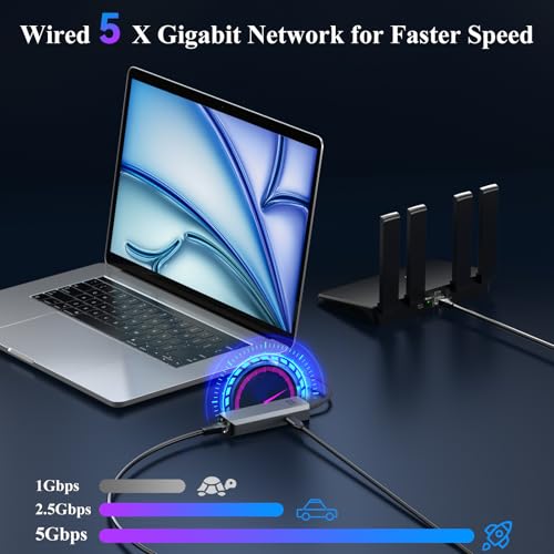 Minthouz 5Gbps USB-C to Ethernet Adapter with 95W Charging Port, USB 3.2 Type-C to RJ45 5 Gigabit Ethernet Dongle, Aluminum Case Ethernet LAN Network Adapter for Laptops, MacBook, iPad, and More - Image 4