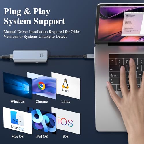 Minthouz 5Gbps USB-C to Ethernet Adapter with 95W Charging Port, USB 3.2 Type-C to RJ45 5 Gigabit Ethernet Dongle, Aluminum Case Ethernet LAN Network Adapter for Laptops, MacBook, iPad, and More - Image 7