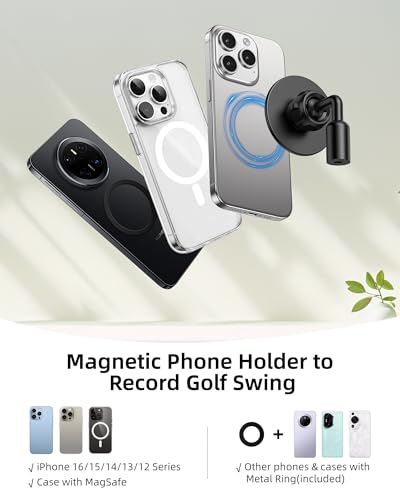 Monopod and Tripod Selfie Stick to Record Golf Swing Training Aid, Magnetic Golf Film Stick Adjustable Aluminum Compatible with Magsafe iPhone 16/15/14/13/12 Plus Pro Max Series - Image 8