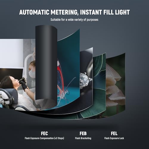 NEEWER RF1-N Marco Ring Flash Light Compatible with Nikon Camera, 76Ws GN15 5600K TTL Lighting 1-1/128 Output Front/Rear Curtain Sync Color Gels, Lens Adapter Rings for Macro Photography Studio Photo - Image 4