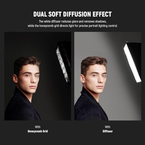 NEEWER Upgraded Softbox Diffuser for NL660 RGB660 PRO II LED Video Light Panel, 12.6"x11.6" Foldable with Grid/Bag/Blackout Hood, No Need to Remove barndoors Quick Set Up for Soft Light, NS4S - Image 7