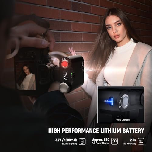 NEEWER Z160 SE Camera Flash, 20Ws GN15 6000±200K Speedlight, Manual 1/1-1/128 Power & S1/S2 Mode 3.7V/1200mAh Battery 650 Full Power Studio Light, Compatible with Canon Nikon Sony Fuji Olympus Cameras - Image 7