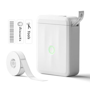 NIIMBOT Label Maker Machine Bluetooth Label Printer for School Home Office Organization, Wireless Mini Labeler D110 Upgraded Version, Label Machine with Label, White