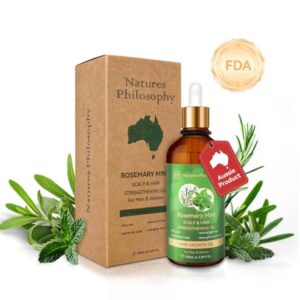 NP NATURES PHILOSOPHY Hair Growth Oil, Rosemary Oil for Hair Growth 3.38 fl oz, Anti-Hair Loss, Quickly Absorbed & Non-Greasy, Aussie Organic Hair Serum for All Hair Types, for Men and Women