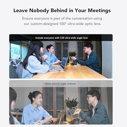 NUROUM C20(2nd Gen) HD Conference Webcam, 1080P Video Conferencing Camera with Microphone and Speaker, All in One Computer Camera for Desktop, 13ft Voice Pickup, AI Noise-Cancellation, USB Plug&Play - Image 5