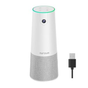 NUROUM C20(2nd Gen) HD Conference Webcam, 1080P Video Conferencing Camera with Microphone and Speaker, All in One Computer Camera for Desktop, 13ft Voice Pickup, AI Noise-Cancellation, USB Plug&Play