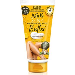 Nad’s 3n1 Gentle & Soothing Body & Legs Hair Removal Butter For Women, Sensitive Depilatory For All Skin Types (21103), 5.1 Fl Oz (Pack of 1)