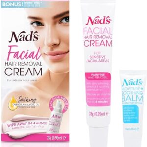 Nad’s Gentle & Soothing Facial Hair Removal For Women – Sensitive Depilatory Cream For Delicate Face Areas, 0.99 Oz (4446)