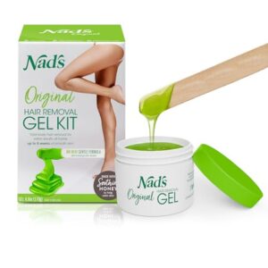 Nad’s Original Natural Hair Removal Gel Wax Kit, Waxing Kit for Full Body, Hair Removal Wax with Strips, No-heat Formula, 6 Ounce