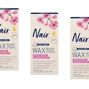 Nair Hair Remover Wax Ready-Strips 40 Count Legs/Body (3 Pack)