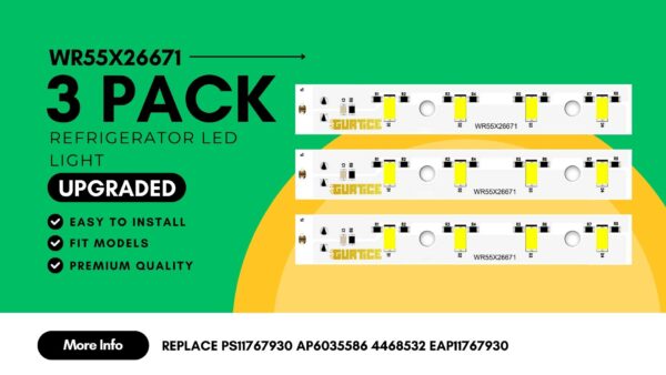 New Upgraded 3 Pack WR55X26671 PS11767930 AP6035586 Led Light Board Compatible for GE Refrigerator Replace 4468532 EAP11767930 LED3344588 - Image 8