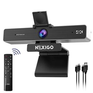 NexiGo Zoom Certified, N950P (Gen 2) 4K Zoomable Webcam, RF Remote, Sony_Starvis Sensor, 5X Digital Zoom, Pro Web Camera with Dual Stereo Mics, for Zoom Skype Teams Twitch