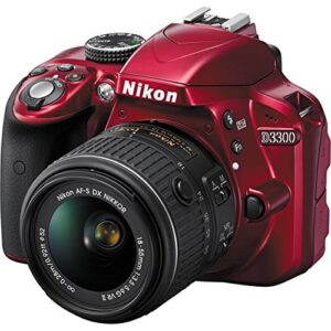 Nikon D3300 24.2 MP CMOS Digital SLR with Auto Focus-S DX NIKKOR 18-55mm f/3.5-5.6G VR II Zoom Lens (Red)