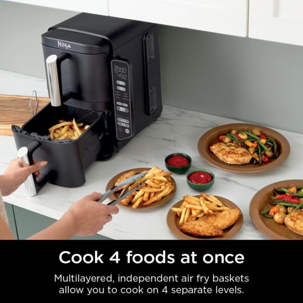 Ninja Air Fryer, 8 QT DoubleStack 2-Basket, Space Saving Design, Cooks 2lb Chicken Wings, Feeds up to 6 People, 6-in1 Air Fryer, Roast, Bake & More, Easy to Clean, Dishwasher Safe Parts, Black, SL201 - Image 3