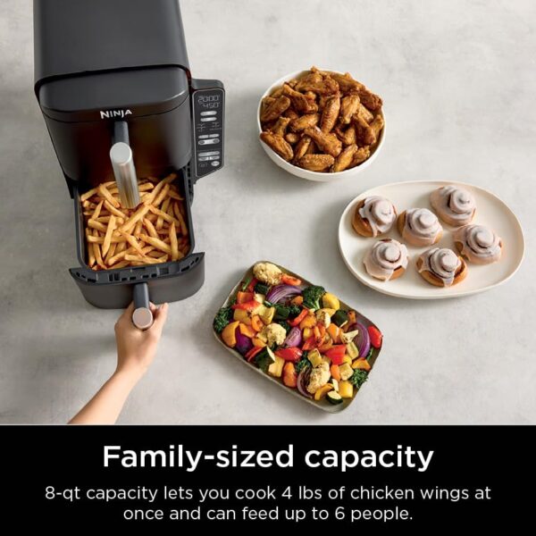 Ninja Air Fryer, 8 QT DoubleStack 2-Basket, Space Saving Design, Cooks 2lb Chicken Wings, Feeds up to 6 People, 6-in1 Air Fryer, Roast, Bake & More, Easy to Clean, Dishwasher Safe Parts, Black, SL201 - Image 6