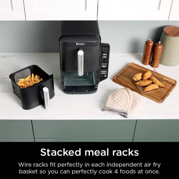 Ninja Air Fryer, 8 QT DoubleStack 2-Basket, Space Saving Design, Cooks 2lb Chicken Wings, Feeds up to 6 People, 6-in1 Air Fryer, Roast, Bake & More, Easy to Clean, Dishwasher Safe Parts, Black, SL201 - Image 7