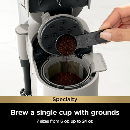 Ninja Pod & Grounds Specialty Single-Serve Coffee Maker, K-Cup Pod Compatible, Brews Grounds, Compact Design, Built-In Milk Frother, 56-oz. Reservoir, 6-oz. Cup to 24-oz. Mug Sizes, Stone, PB051ST - Image 4