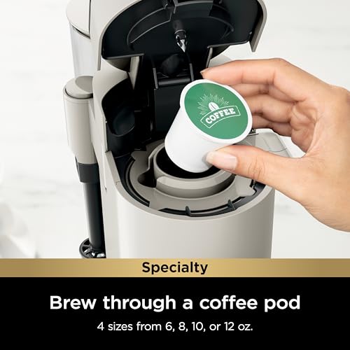 Ninja Pod & Grounds Specialty Single-Serve Coffee Maker, K-Cup Pod Compatible, Brews Grounds, Compact Design, Built-In Milk Frother, 56-oz. Reservoir, 6-oz. Cup to 24-oz. Mug Sizes, Stone, PB051ST - Image 5