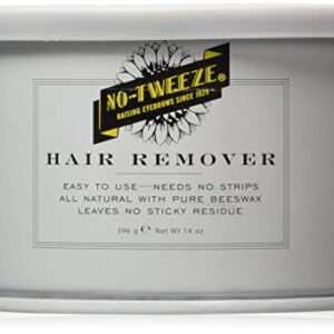 No-Tweeze Hair Removal Wax – All-Natural Beeswax Formula, Strip-Free Waxing for Face, Eyebrow & Body, Easy to Use, Non-Sticky Residue, 14 oz