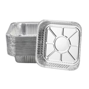 Non-Stick Disposable Air Fryer Aluminum Foil Liners Square 50PCS, Oil-Proof Aluminum Foil Tin Box Also for Steamer Basket Instant Pot Oven & Grill (8 * 8 Inch-Square)