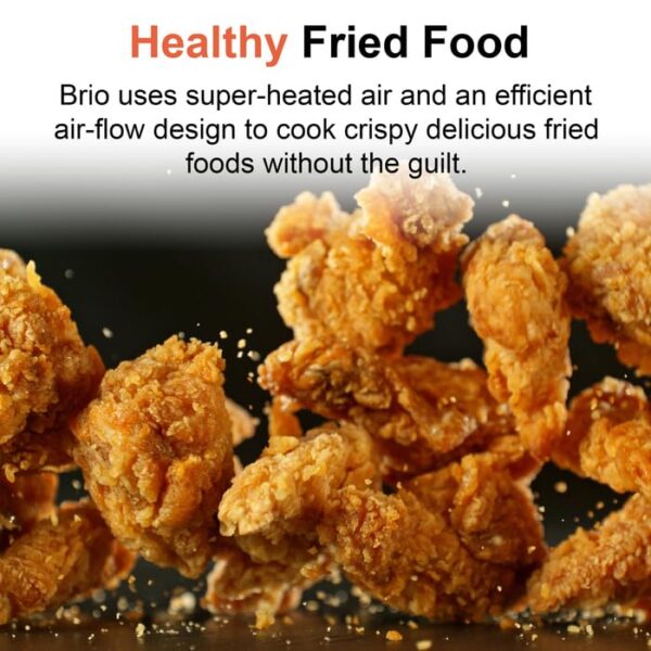 Nuwave 8QT Brio Air Fryer Plus Cool Gray, Digital LED Touch Screen with Cool White Display, 50°F~400°F in Precise 5°, 3 Wattage Alternatives, 5 Cook Functions, 50 Memory, PFAS Free, New & Improved - Image 6