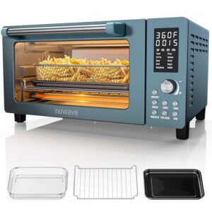 Nuwave Bravo Pro Convection Air Fryer Toaster Oven Combo, 2025 New and Improved, 10-in-1, 50°-450°F Temp Controls, Quick & Even Crisp Technology, 21Qt Capacity, Cozy Blue, PFAS Free