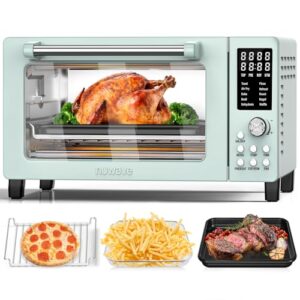 Nuwave Bravo Pro Smart 21QT Toaster Oven Air Fryer Combo, Convection Oven Countertop, 10 functions all in 1, with even & quick crisp technology, 50-450°F, 1800W, Mint Green