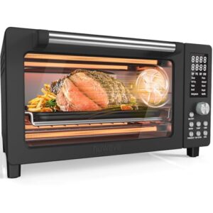 Nuwave Bravo Pro Smart Air Fryer Toaster Oven Combo, Airfryer Convection Oven Countertop, 12-in-1 Functions with Quicker & Even Crisp Technology, 1800W, 50-450°F, PFAS-Free, 21QT, Black
