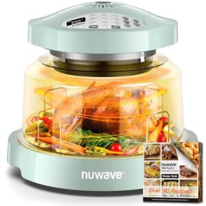 Nuwave Oven Pro Plus Air Fryer, Infra-Red Countertop, 2025 Advanced Convection, No Defrosting or Preheating, Cook Fresh or Frozen, Durable Power Dome, 100 Presets & 50 Memory, PFAS Free, Mint Green