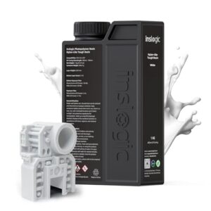 Nylon-Like Tough 3D Printer Resin, High Impact Resistance & Flexibility for LCD, DLP, SLA Resin 3D Printers, Durable, Low Shrinkage, 365-405nm UV-Curing Resin for Functional Parts, 1kg, White
