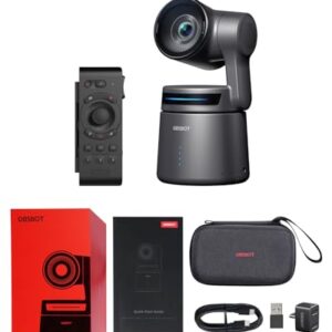 OBSBOT Tail Air & Smart Remote Combo, Streaming Camera with AI Tracking PTZ, Intelligent APP, Gesture Control, HDMI/USB-C/Wireless Webcam, Video Cameras for Filming, Worship, Content Creator, etc.