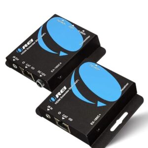 OREI 4K HDMI Extender over ethernet CAT5/CAT6/CAT7 Up To 165 Feet At 1080@60hz – HDMI 1.4 & HDCP 1.4 Compliant with One Way IR Pass Through, HDMI Loop Output & Power Over Cable