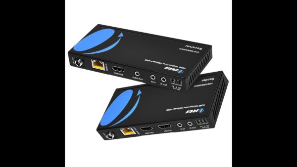 OREI 4K HDMI over Ethernet Extender Balun - HDBaseT UltraHD 4K @ 60Hz 4:4:4 CAT5e/6/7 Cable with HDR, CEC & IR Control, RS-232 Up to 400 Ft Loop Out POC Audio Out (UHD-EXB400R-K) - Image 8
